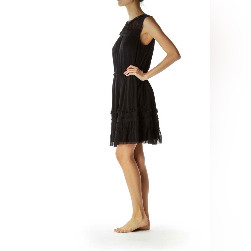 Juicy Couture Black Ruffled Mesh Dress - Picture 2 of 7
